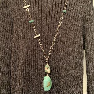 Hawaiian SS necklace & Earrings,Pearls, & stones